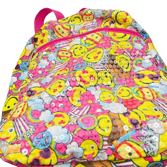 Small Emoji Sequin Back Pack - Preowned 10" x 10" x 3" - Picture 8 of 8